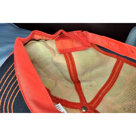 Vintage Frank Upchurch Co Deer Hunting Snapback Cap Hat Orange High Visibility 1 - Picture 12 of 16